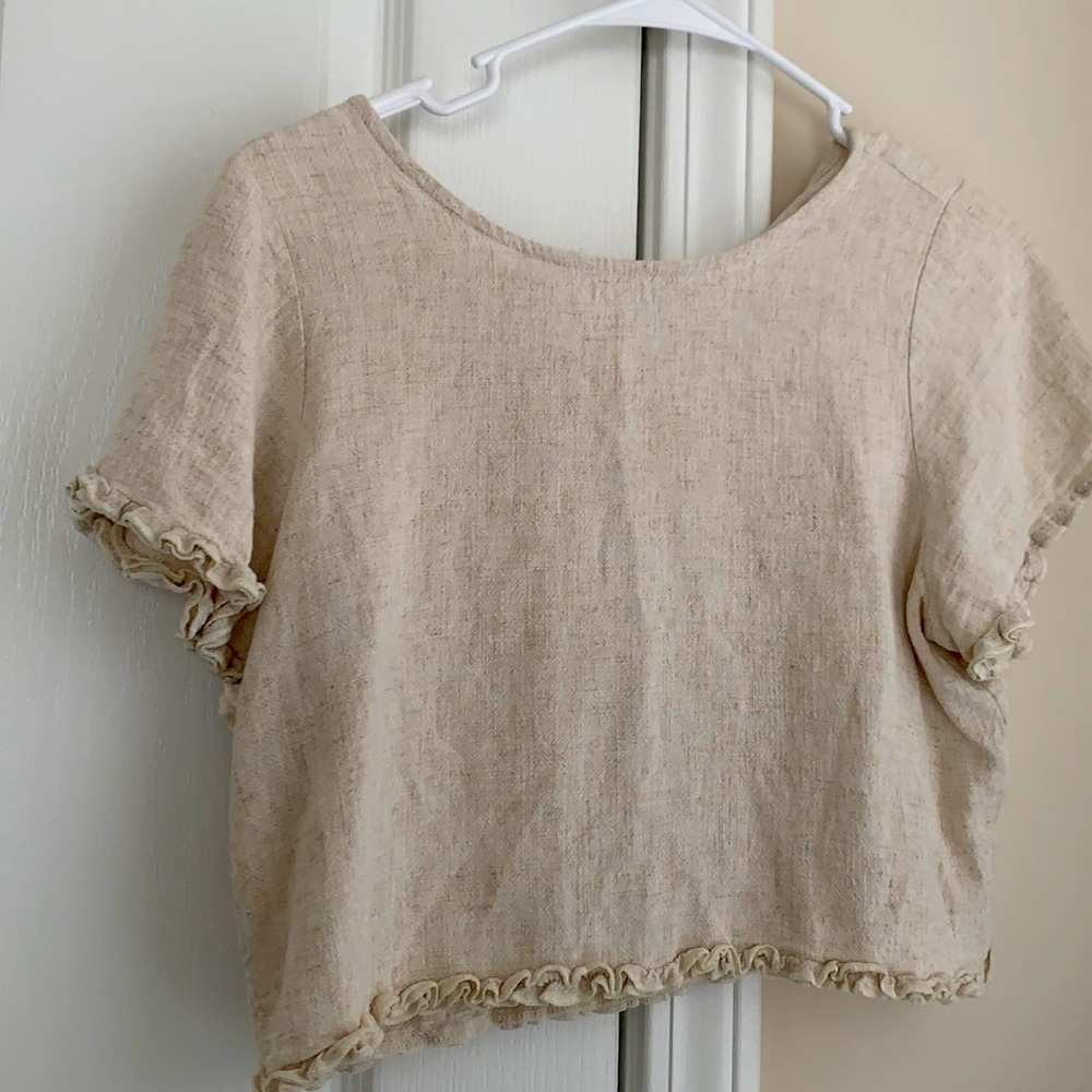 beige linen top